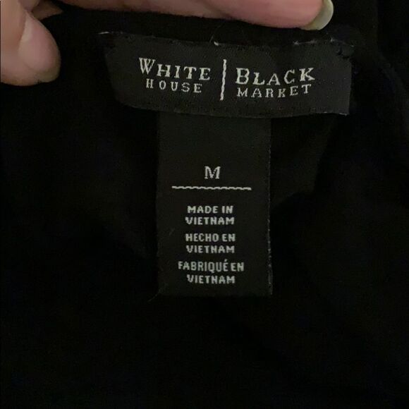 WHBM black knit top with “studded” neck - Picture 6 of 8